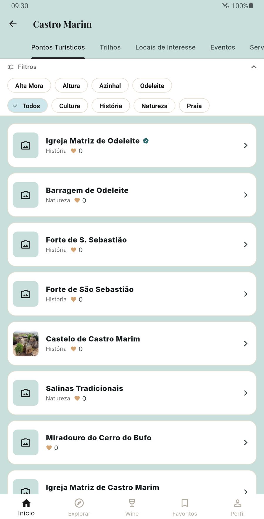 Filtros por concelho